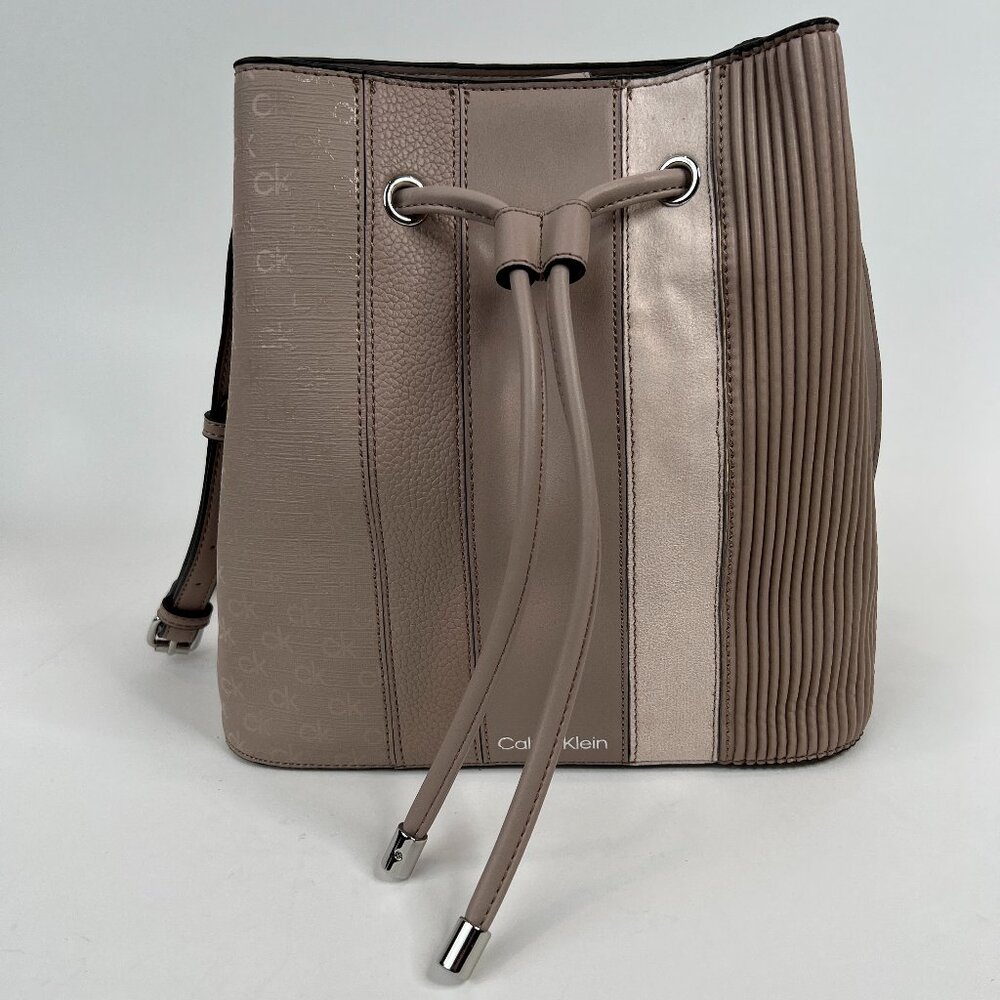 Calvin Klein Gabrianna Novelty Bucket Shoulder Bag, Goat Combo Logo